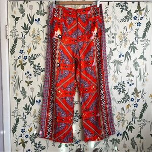 Maeve Colette Pants High Rise Cheetah Red Print